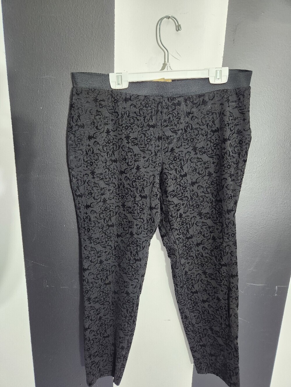 Democracy Black Velvet Burnout Skinny Pants